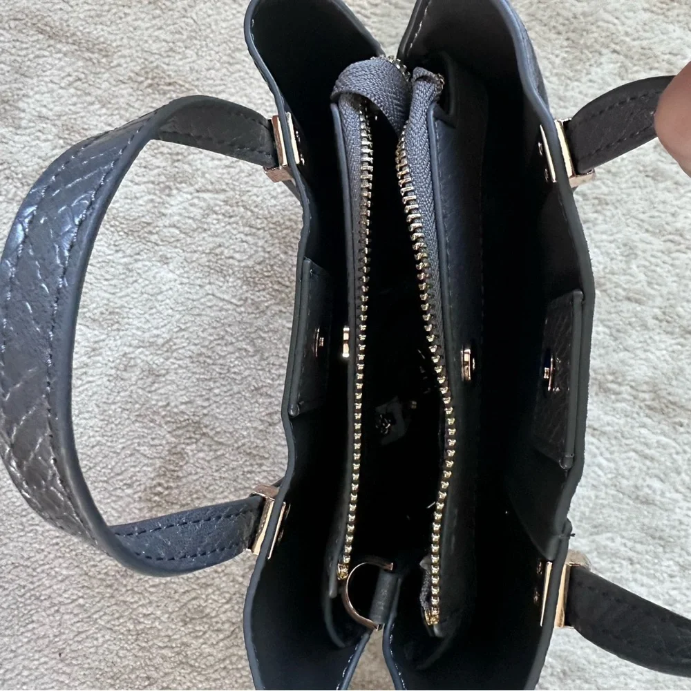Dune London Grey Suede & Leather mini Tote Bag